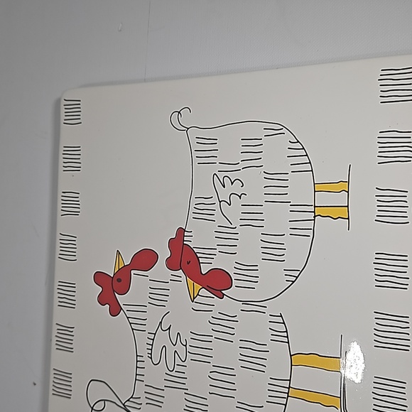 Vintage 2003 Blue Sky Clay Works Chicken Ceramic Trivet - Picture 2 of 5